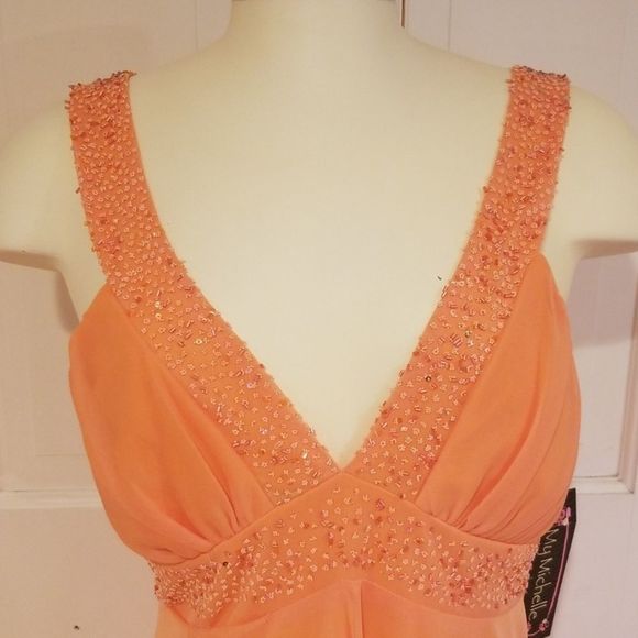 New My Michelle orange mini dress size L - Picture 2 of 6